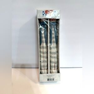 NIB Vintage Eddie Walker Taper Cat Candles White, Blue, Gray Country Decor